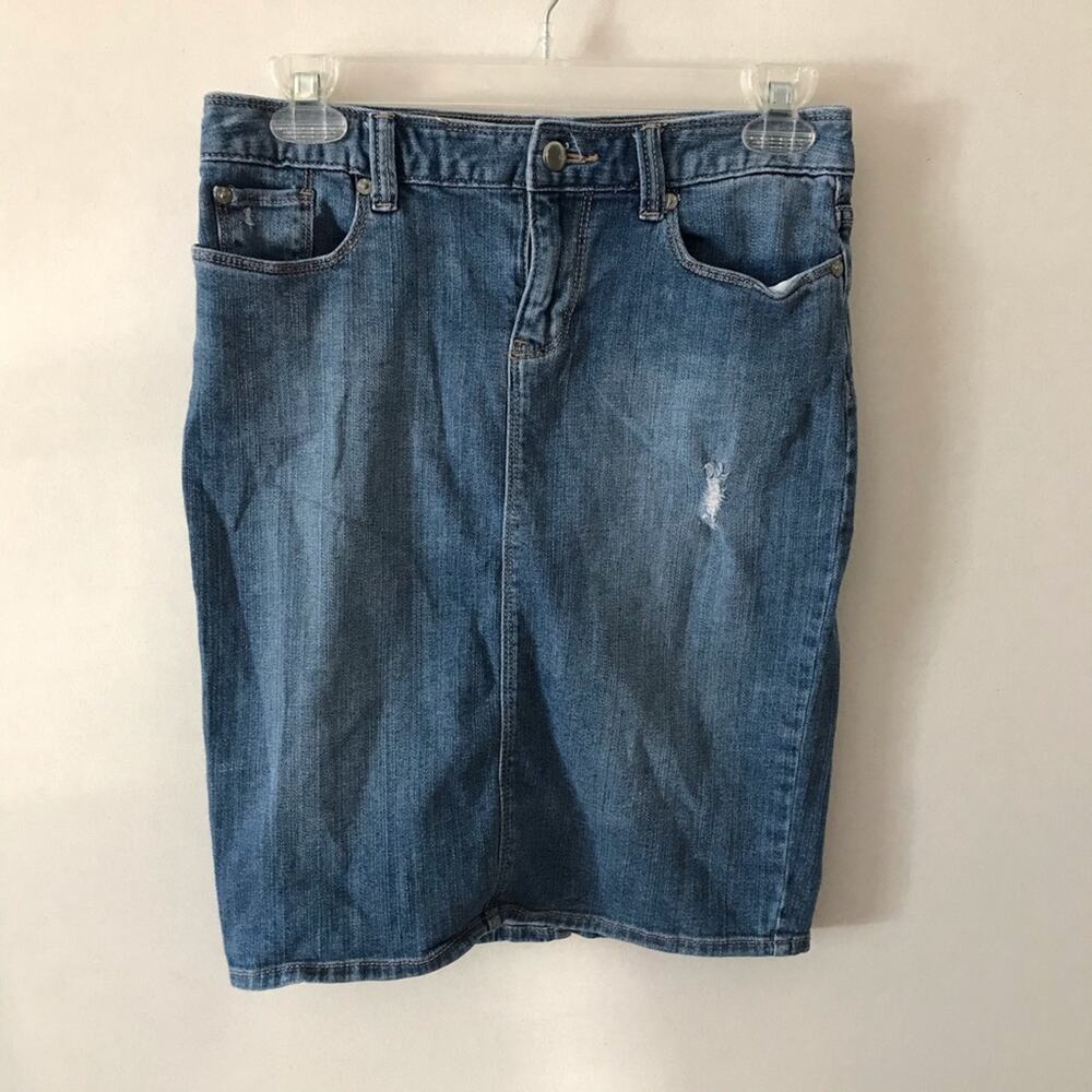 Gap Factory Denim Pencil Knee Length Modest Skirt